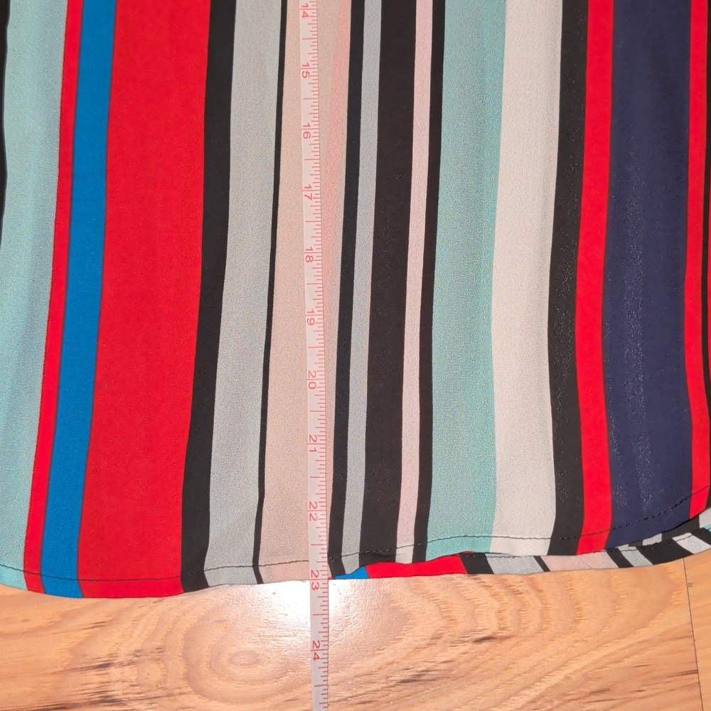 Anthropology W5 Red Blue Multi-Stripe 3/4 Sleeve Blouse - Picture 4 of 4